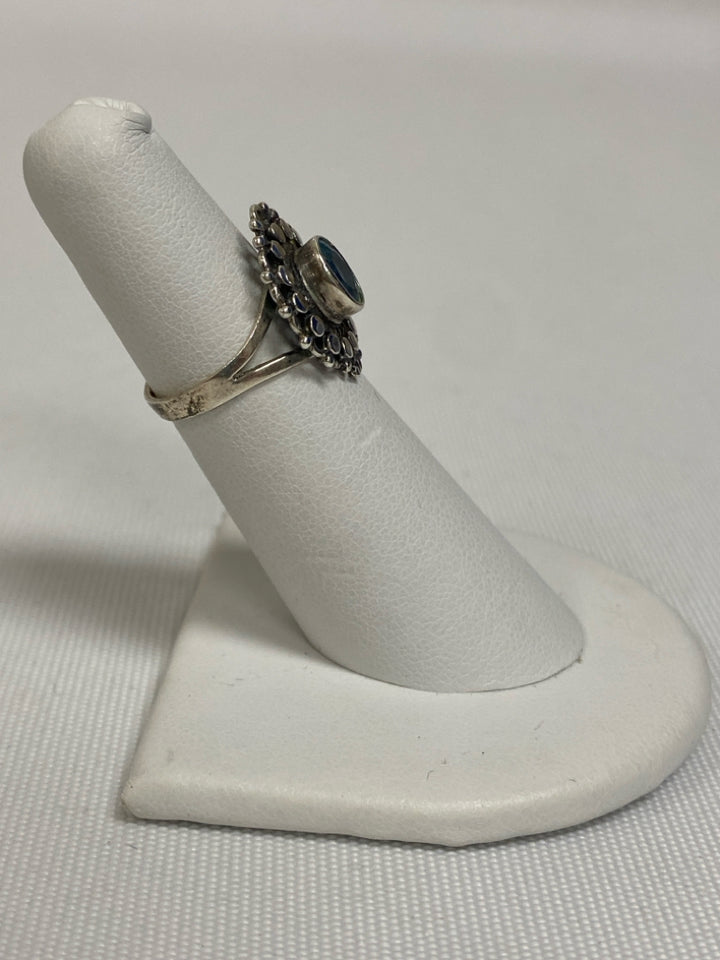 Silver Iridescent Circles Ring