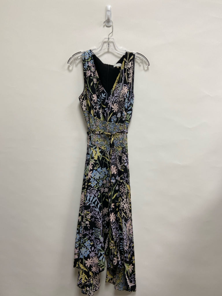 Calvin Klein Size 10 Black Pastels Flowers Sleeveless Ladies Dress