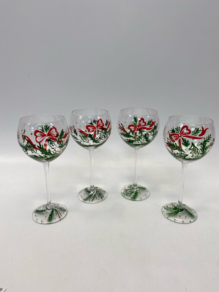 Lenox Clear Red/Green Bows Glass Christmas