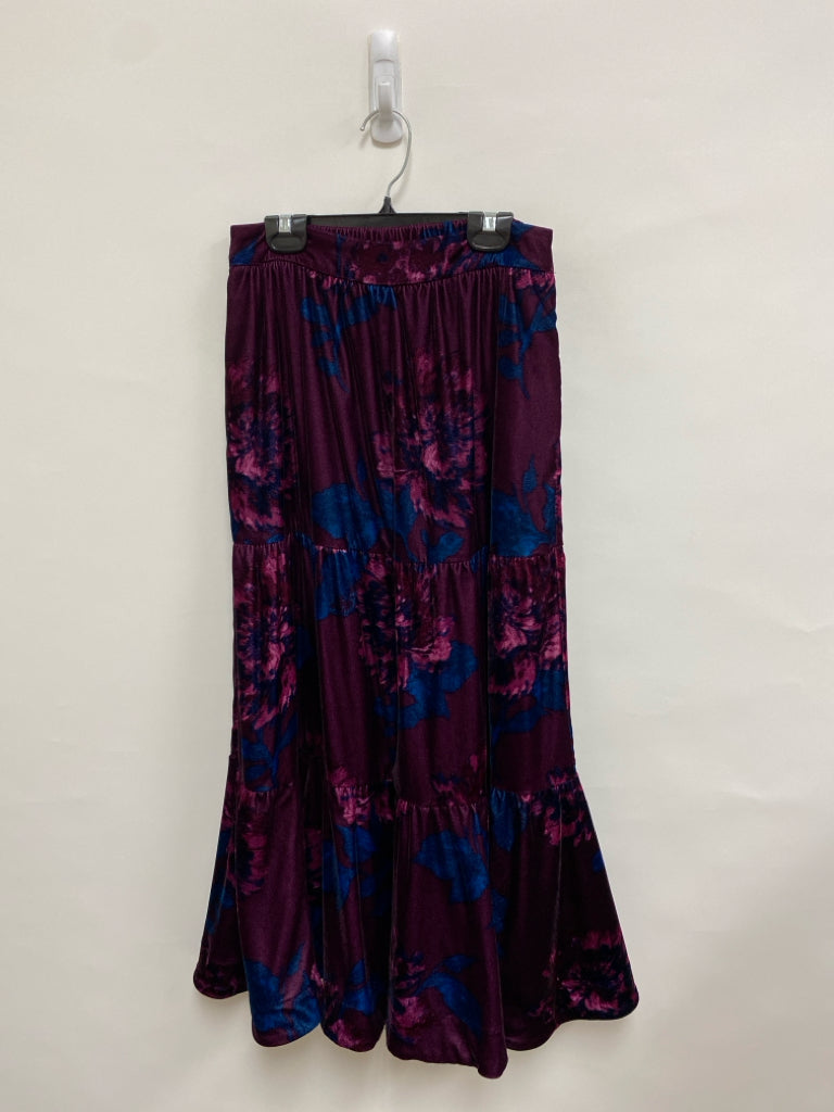 Soft Surroundings Size XS Burgundy Blue Maxi Ladies Skirt