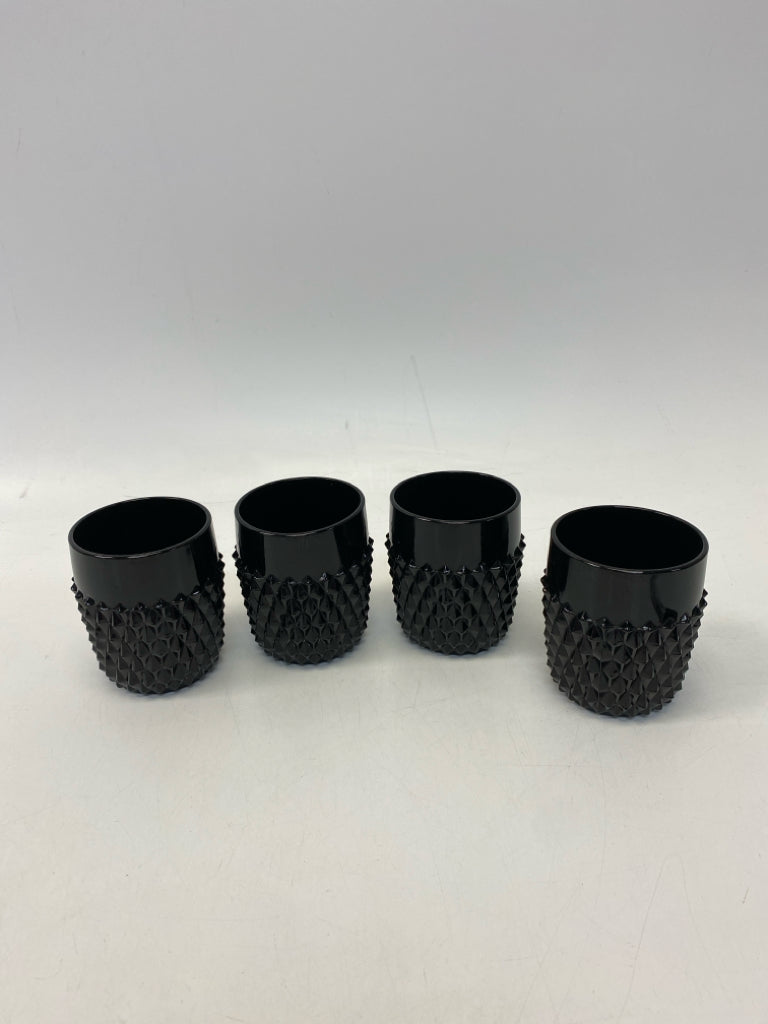 Black Knobby Glassware