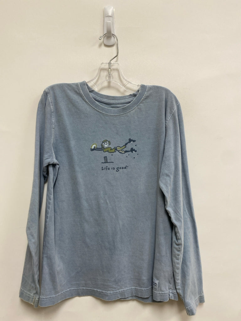 Life is Good SIZE 10 Dusty Blue Long Sleeve Boy&