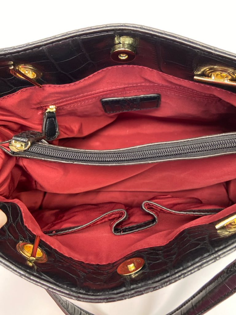 NWT Anne Klein Black Embossed Handbag