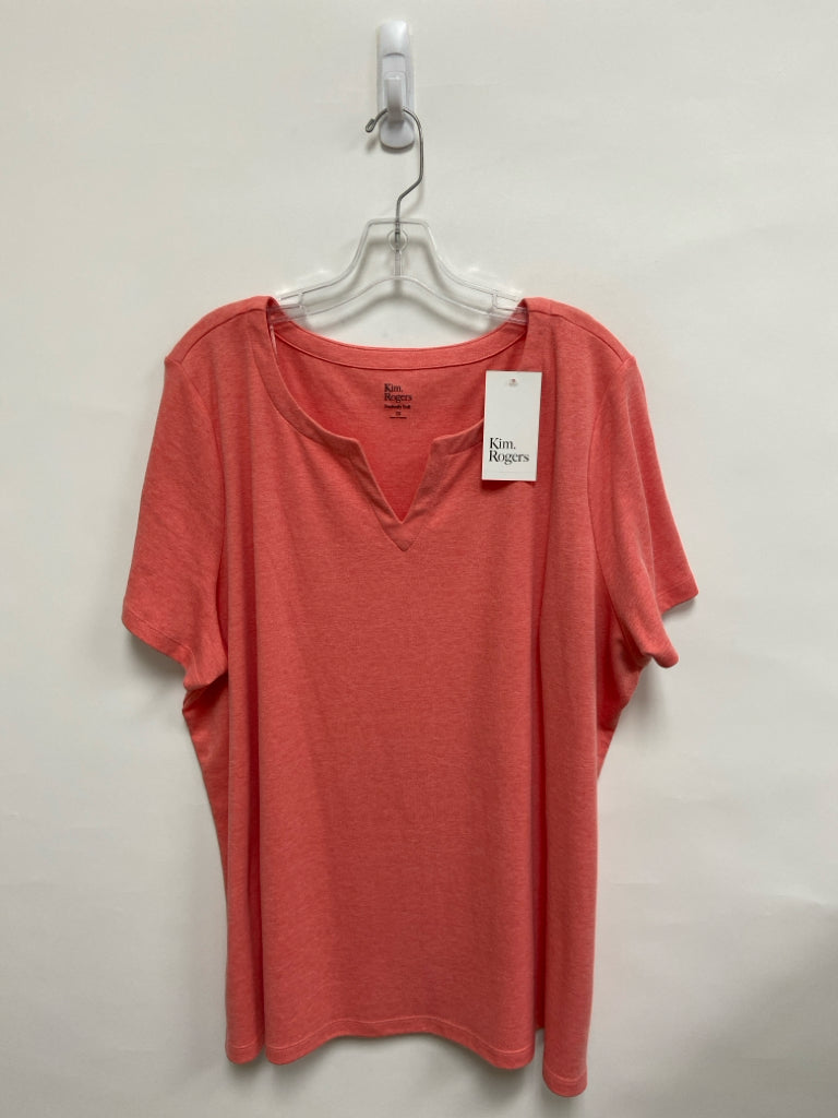 NWT Kim Rogers  SIZE  2X Coral Heather V Neck Plus Size Top