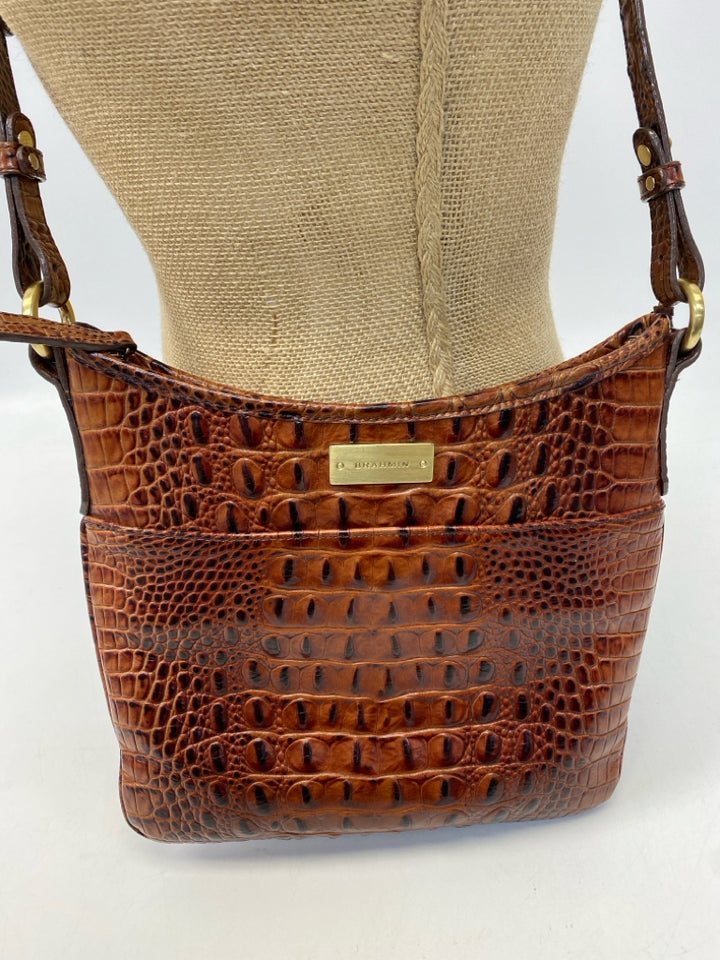 Brahmin Brown Embossed Crossbody