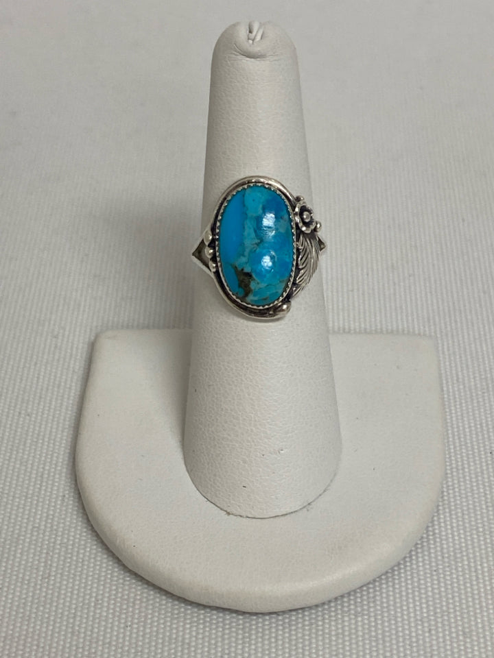 Silver Turquoise Oval(s) Ring