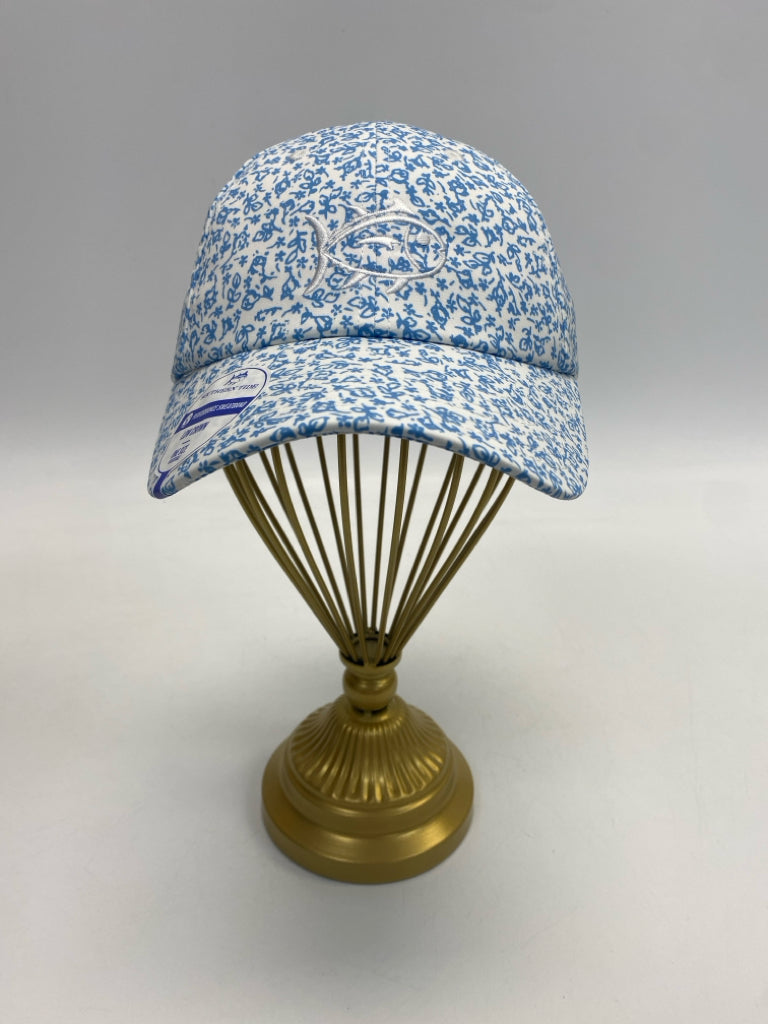 NWT Southern Tide White Blue Flowers Misc. Hat