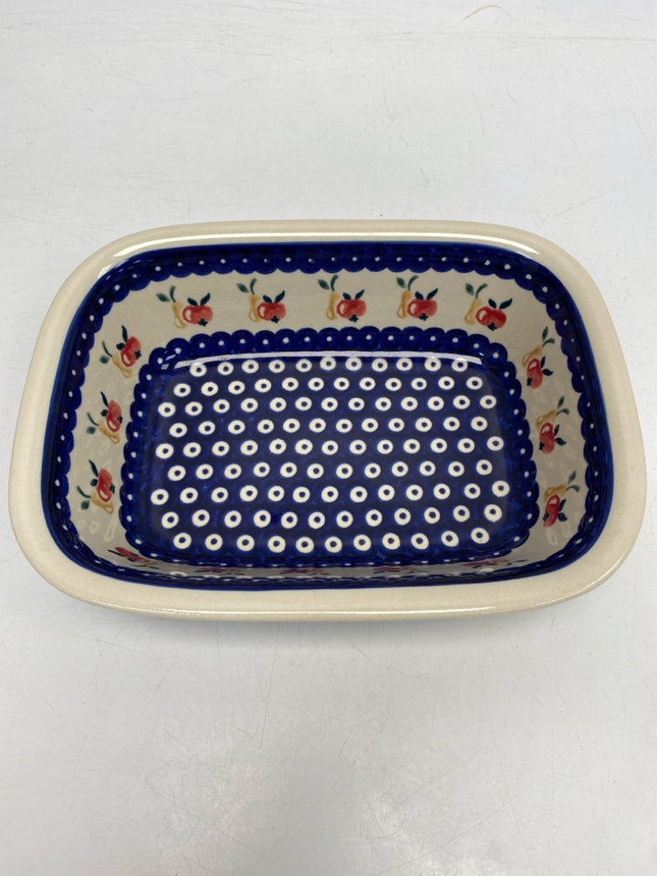 Boleslawiec Cream Blue/Red Bakeware