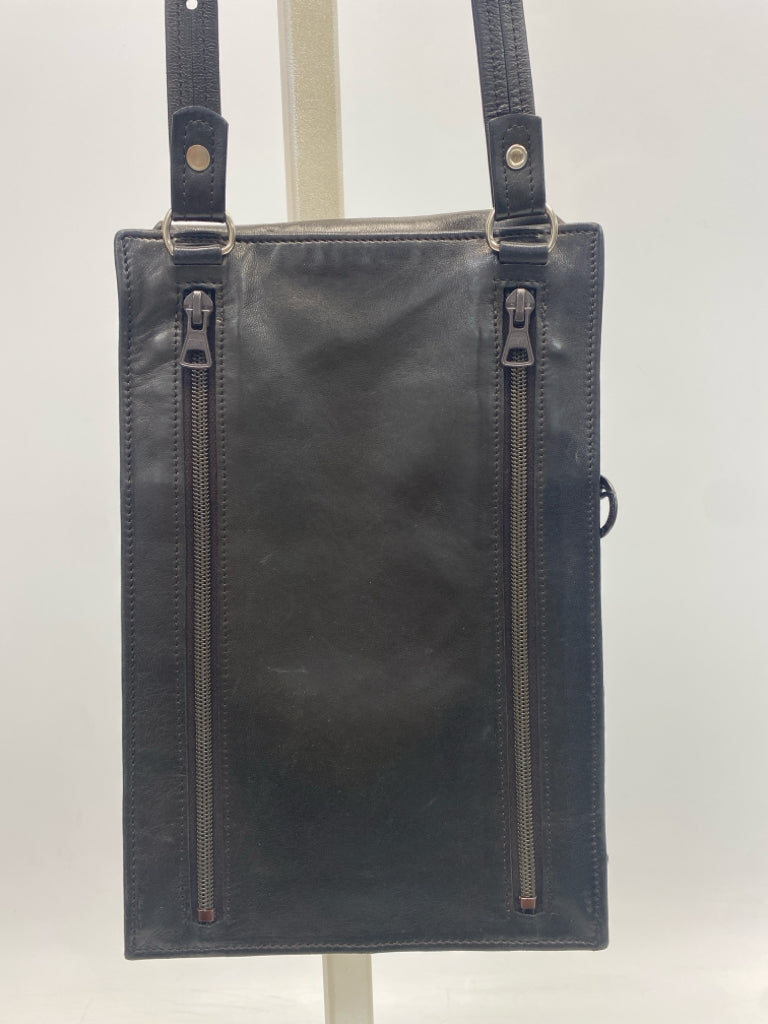 Vintage Paris Longaberger France Dark Brown Leather Handbag
