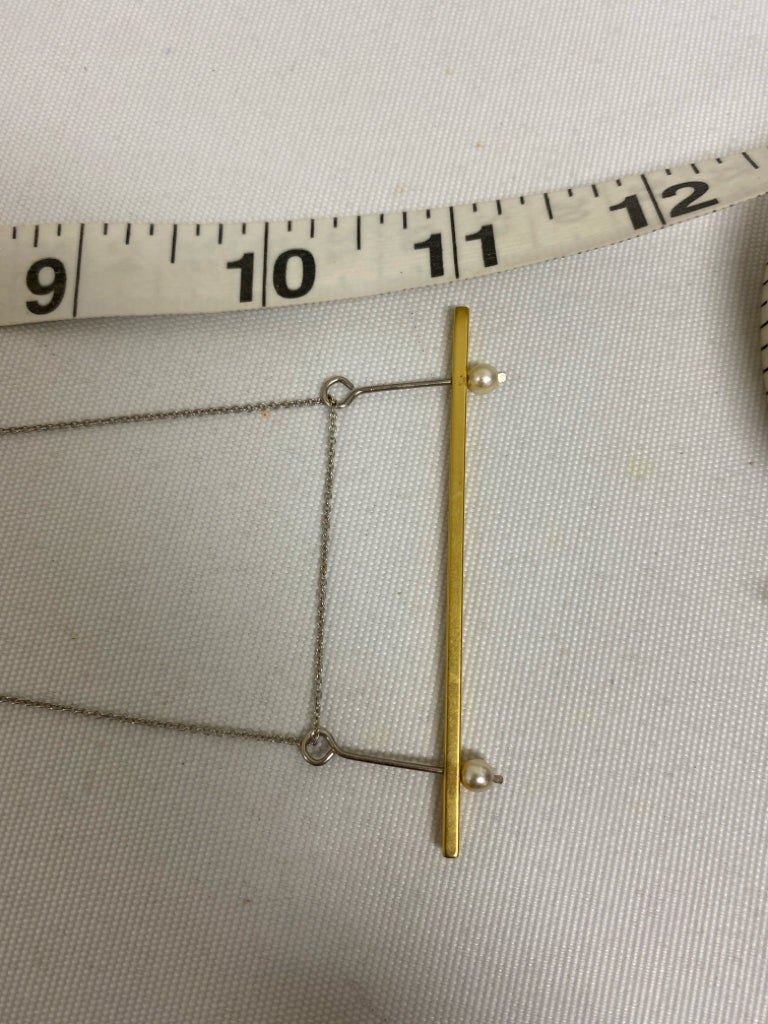 Silver Gold Color Pearl Necklace