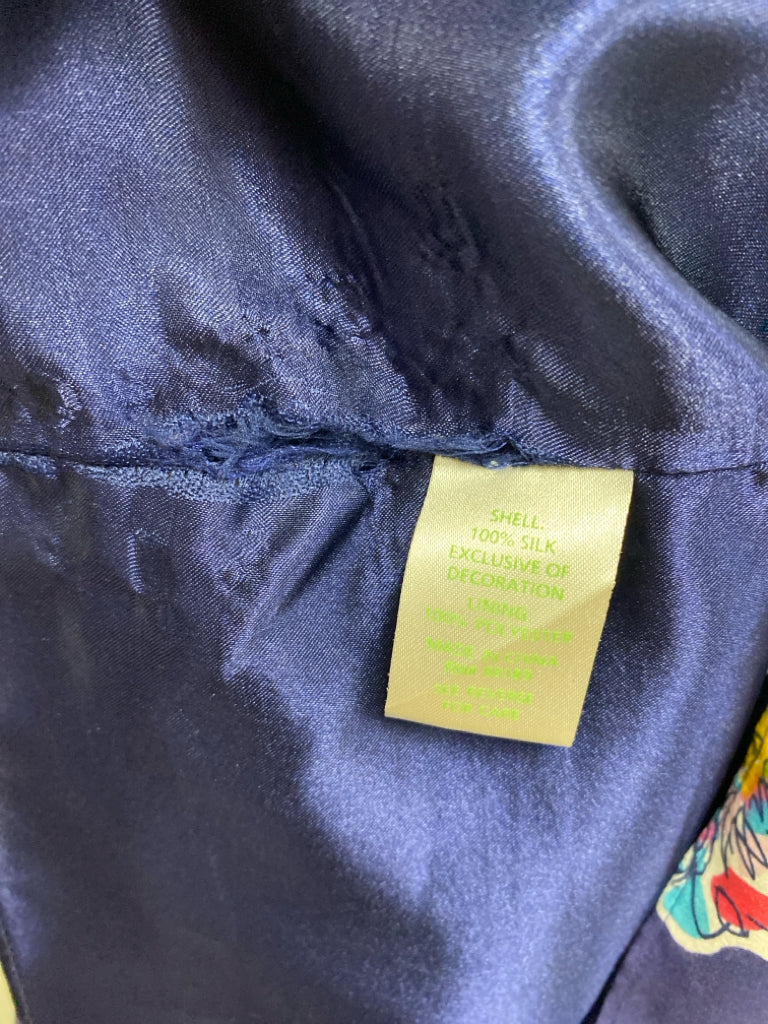 LILLY PULITZER Size S Navy/Pink White/Multi Silk Ladies Dress