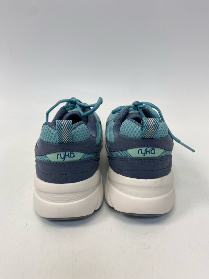 Ryka  Size 8 Aqua Blue Lace-up Fabric Sneakers