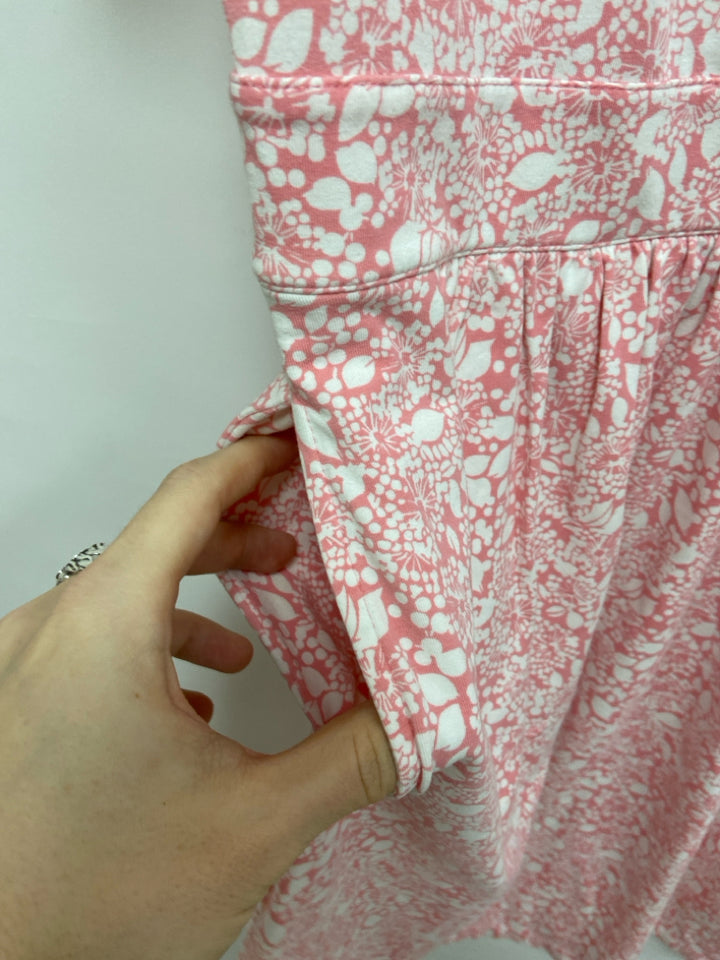 Lands End Size M White Pink Floral Ladies Dress