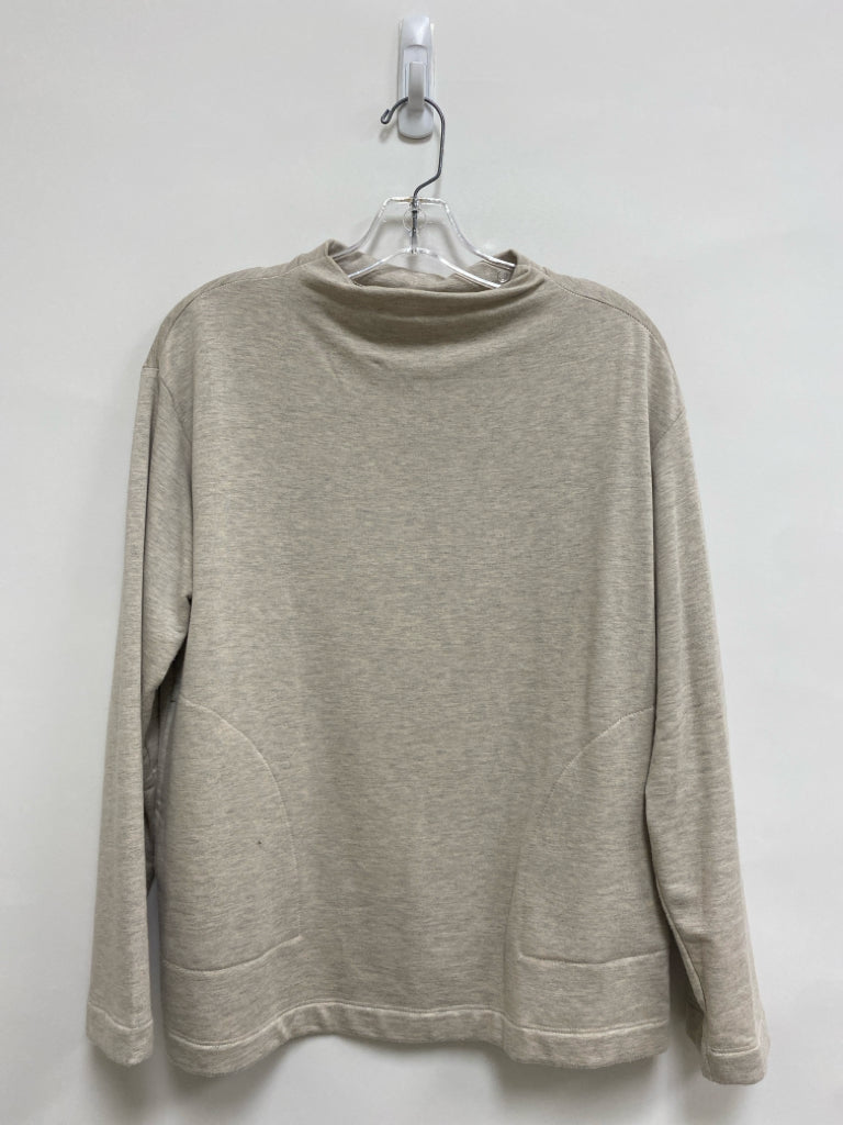 Size M Beige Heather Mock Neck Ladies Top