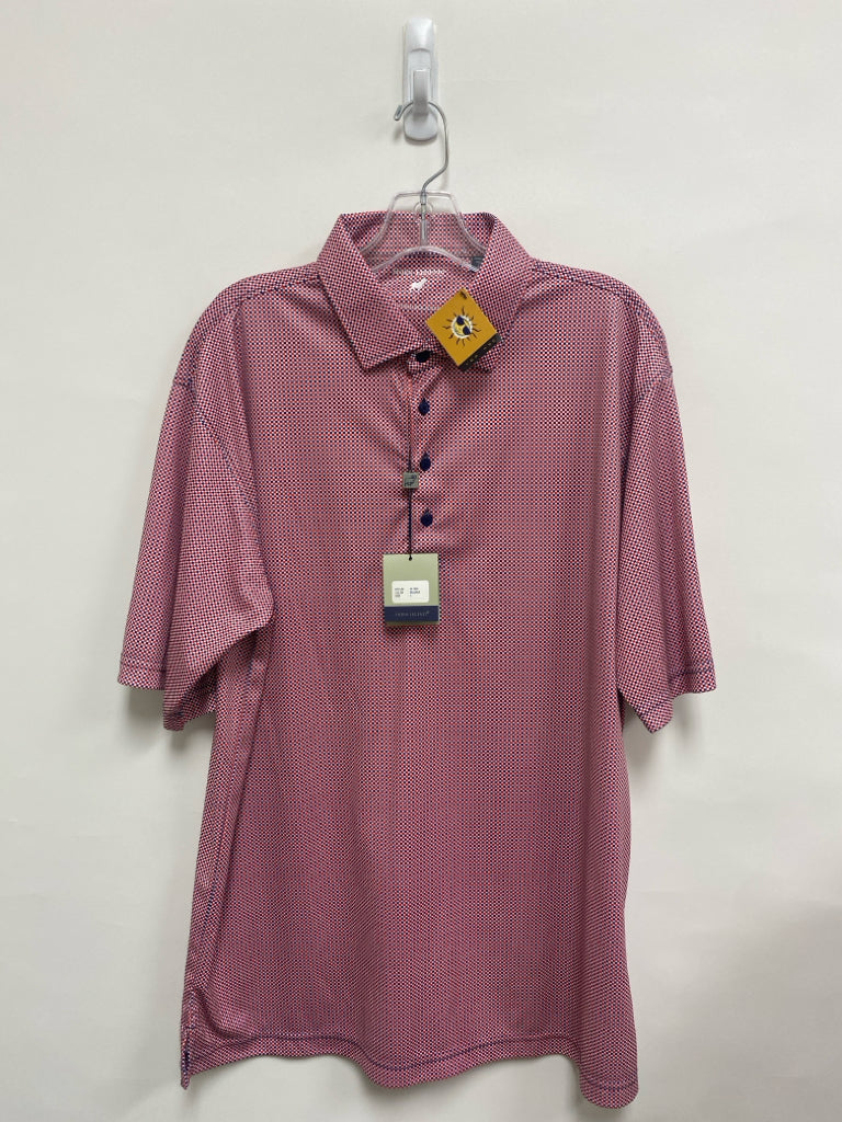 NWT Horn Legend Size L Red/White Blue Checkered Polo Men&