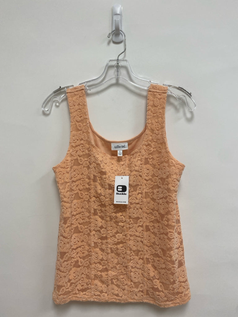 NWT willow &amp; root Size L Peach Sleeveless Lace Ladies Top