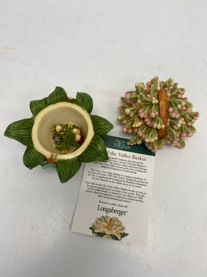 Longaberger Harmony Kingdom Lily of the Valley Basket Mini Trinket  Box
