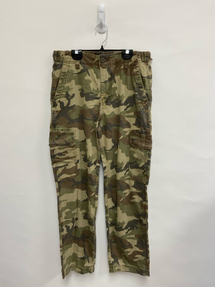 Size 28 Green Brown Camouflage Cargo Ladies Pants