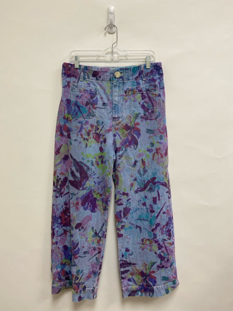 Maeve Size 31 Blue Purple/Green Flowers Denim Ladies Jeans