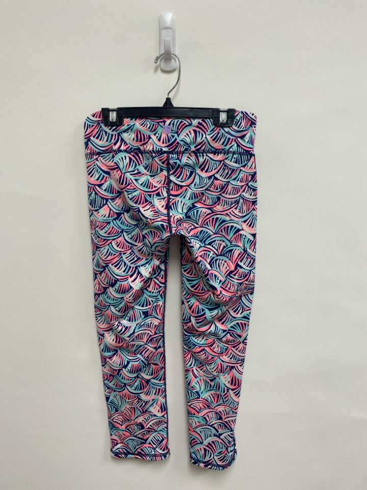LILLY PULITZER Size S Coral/Aqua White/Navy Print Athletic Leggings