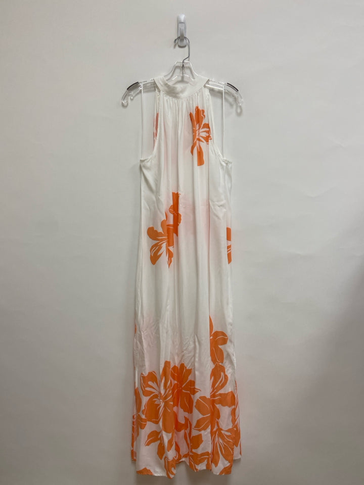 VINCE CAMUTO Size XL White Coral Flowers Maxi Ladies Dress
