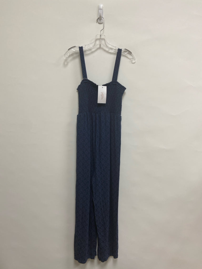 NWT isabel maternity Size S Dark Blue Purple Floral Maternity Jumpsuit