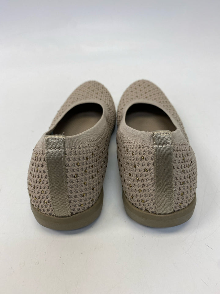 Life Stride  Size 7.5 Taupe Beaded Flats
