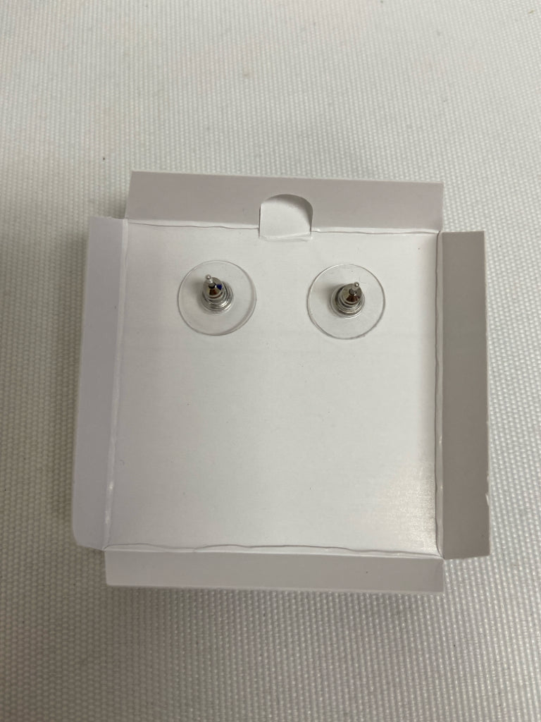 NEW/BOX Silver Clear Jeweled Earrings