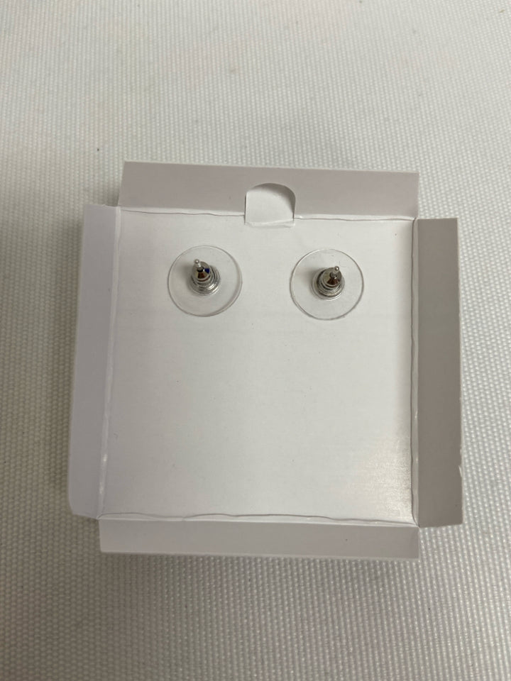 NEW/BOX Silver Clear Jeweled Earrings