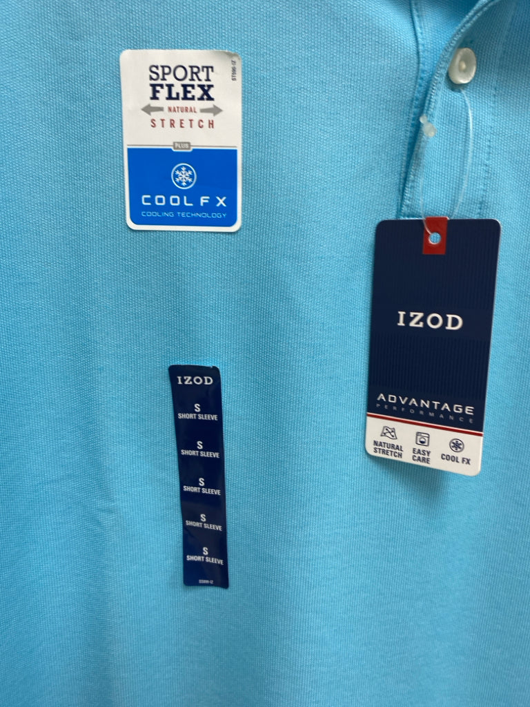 NWT Izod Size S Aqua Heather Polo Men&