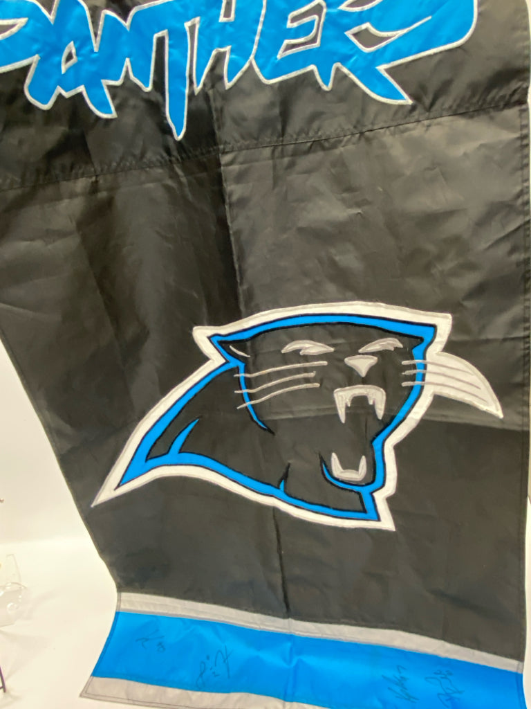 Black Blue Carolina Panthers Decorative Flag