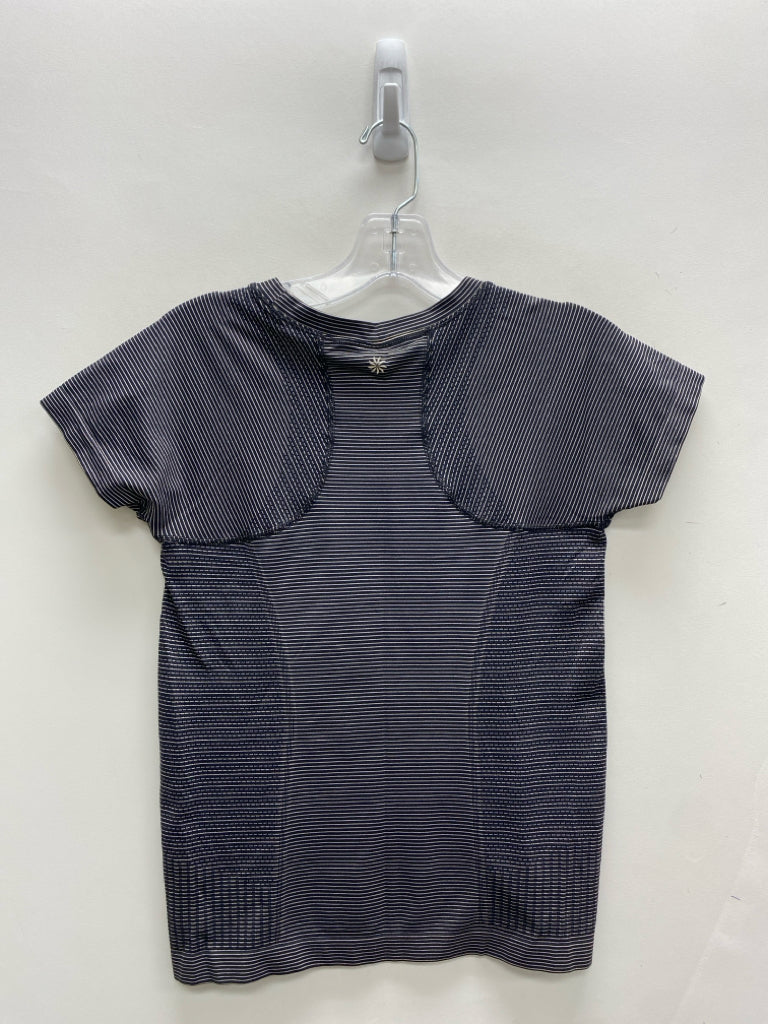 Athleta Size XS Black/White Stripes Athletic Top