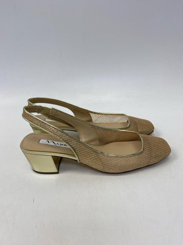 Nina US Shoe Size 11 Gold Heels