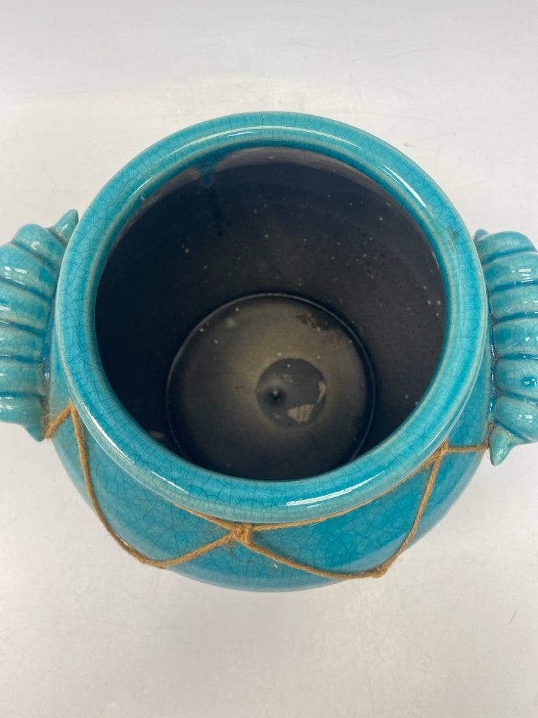 Turquoise Crackle Ceramic Vase