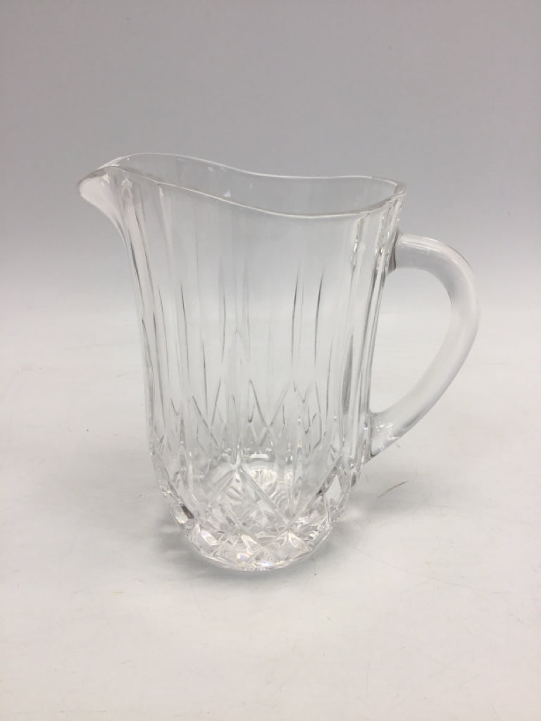 Clear Diamond Print Glass Pitcher