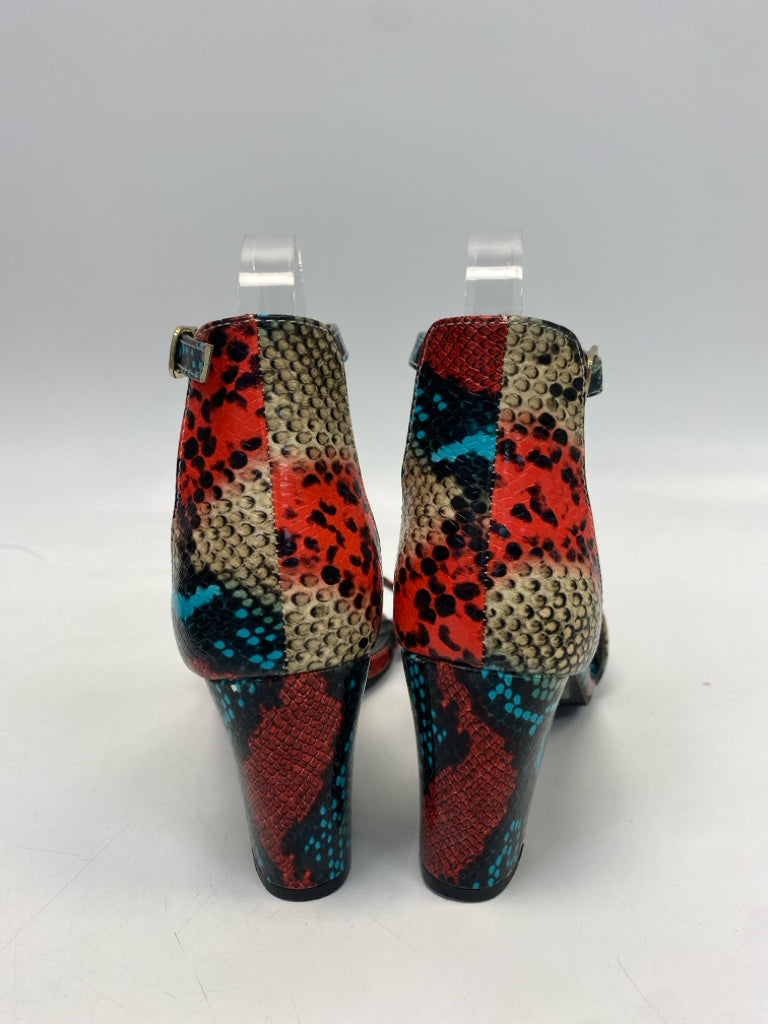 Size 8 Multi-Color Snakeprint Sandals