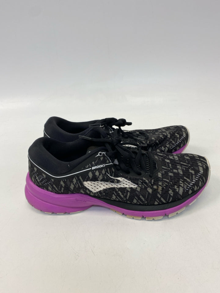 Brooks US Shoe Size 8 Black/Gray Purple Lace-up Sneakers