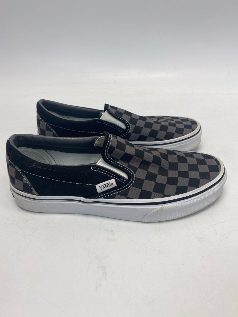 Vans US Shoe Size 8 Dark Gray Black Checkered Sneakers