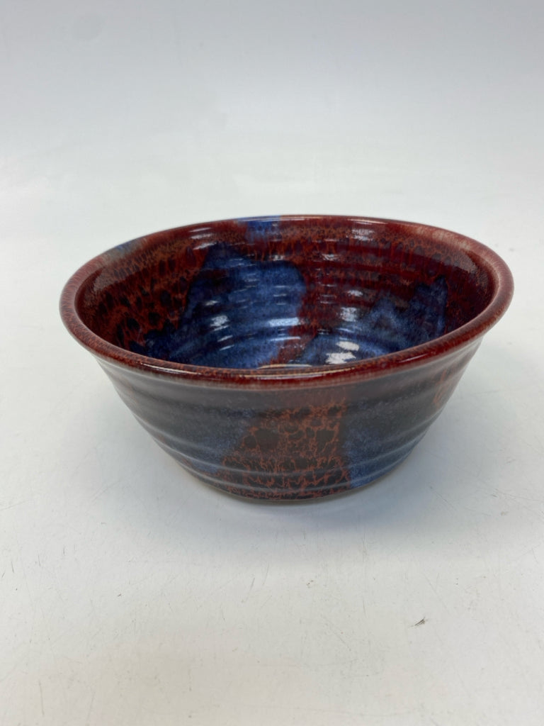 Brown Blue Splashes Pottery
