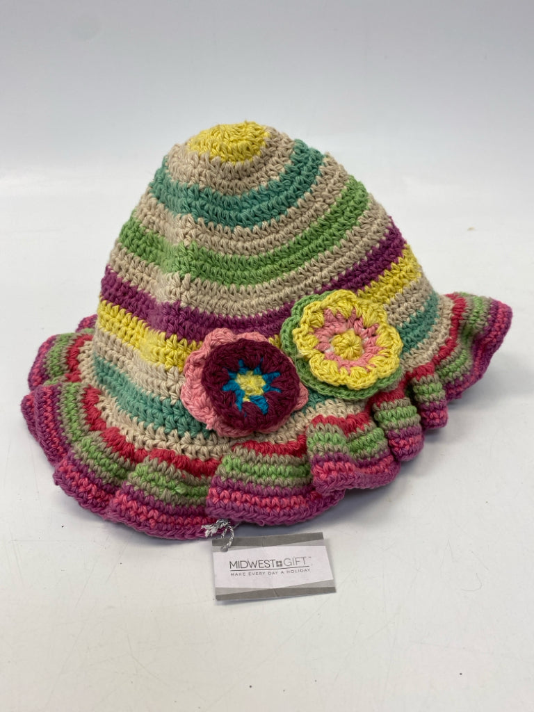NWT SIZE One Size Multi-Color Stripe Crochet Girl&