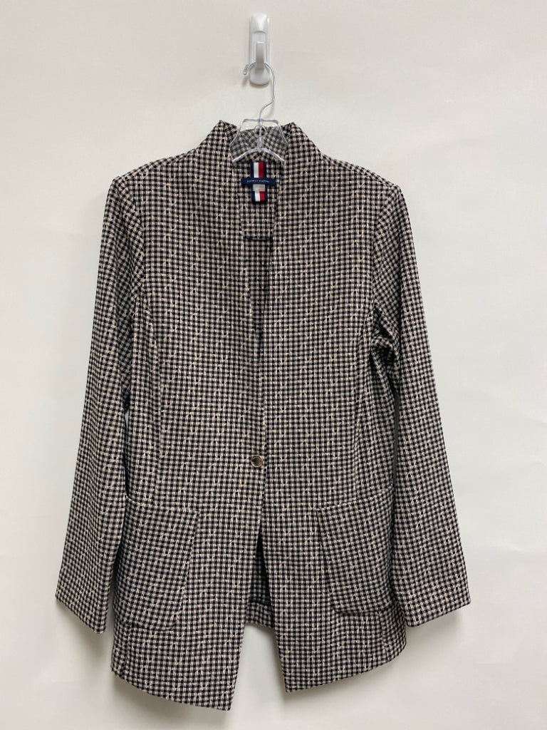 Tommy Hilfiger Size 14 Black Beige Checkered Ladies Jacket