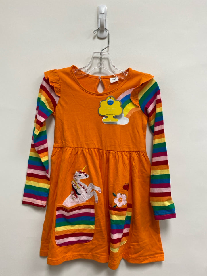 NWT SIZE 5/6 Orange Green/Pink Stripe Girl&