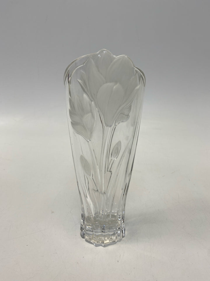 Clear Flowers Crystal Vase