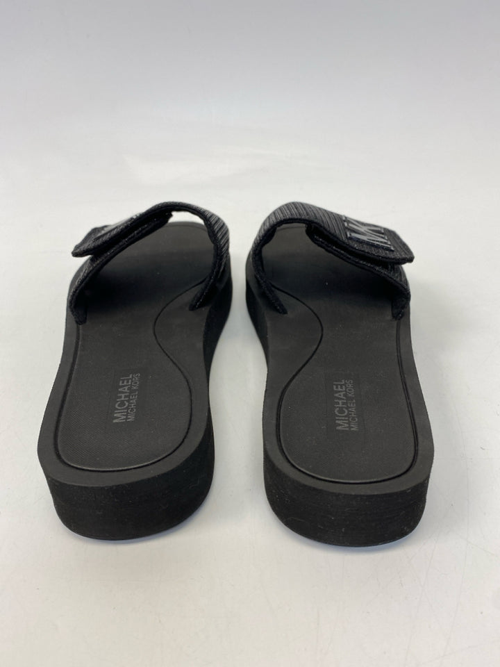 NWOT Michael Kors  Size 8 Black Shimmery Sandals