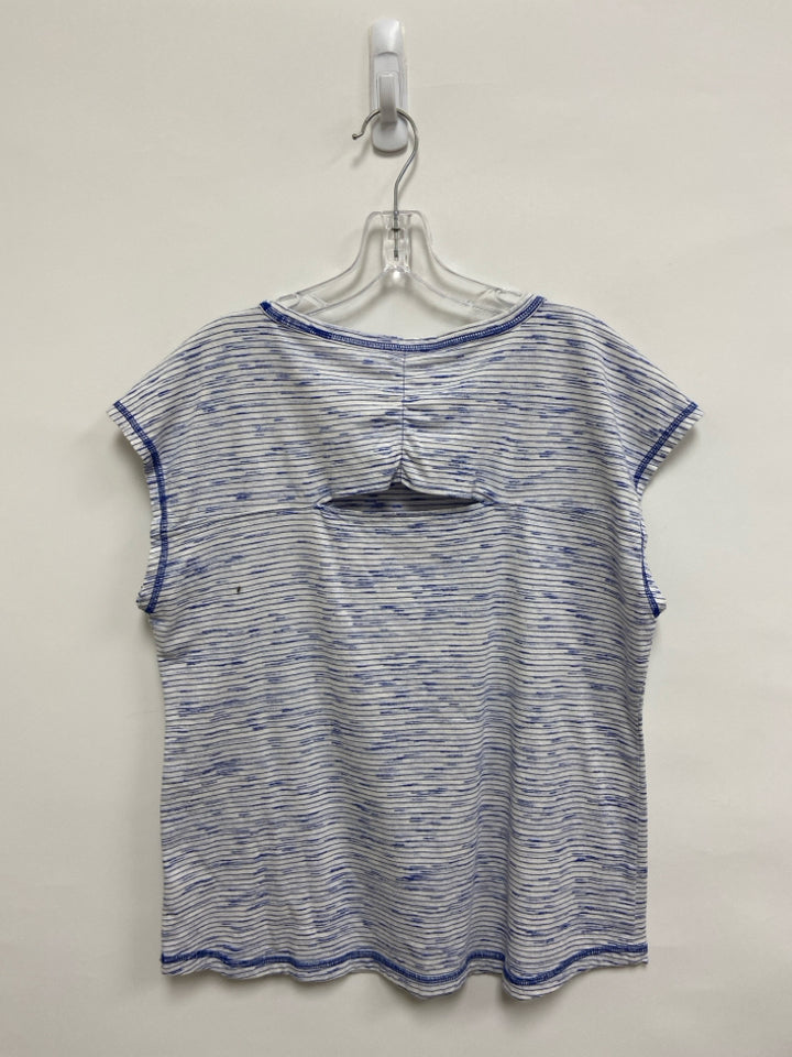 Talbots Size LP White Blue Stripes Sleeveless Petite Top