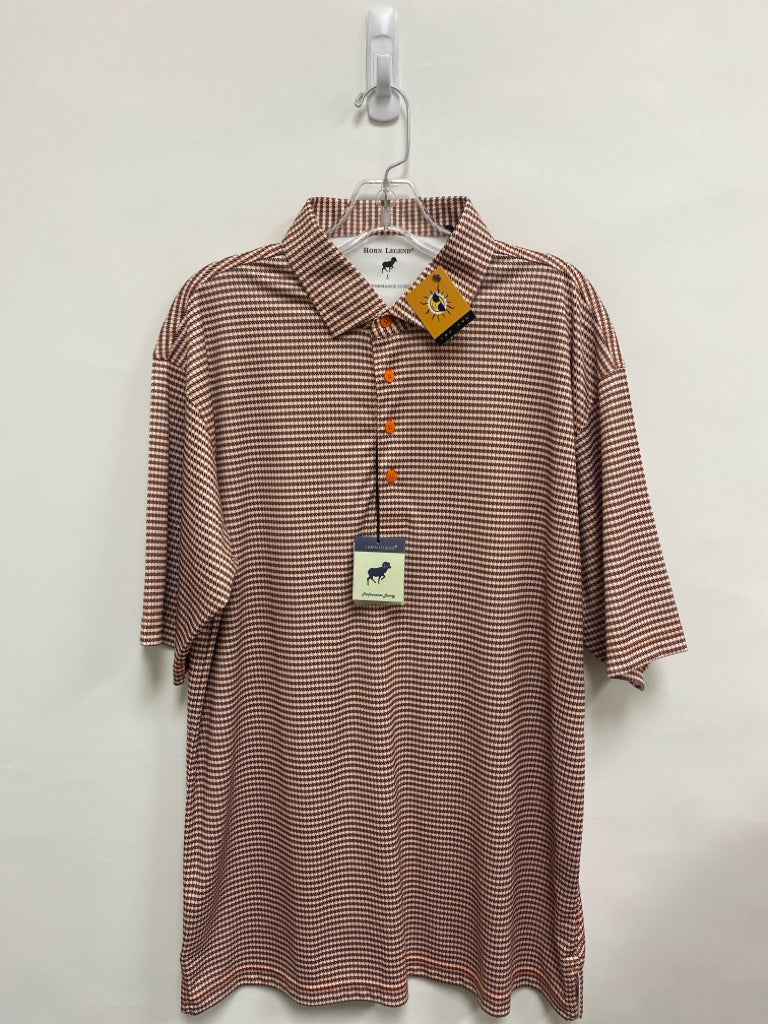 NWT Horn Legend Size L Orange/Black White Houndstooth Men&