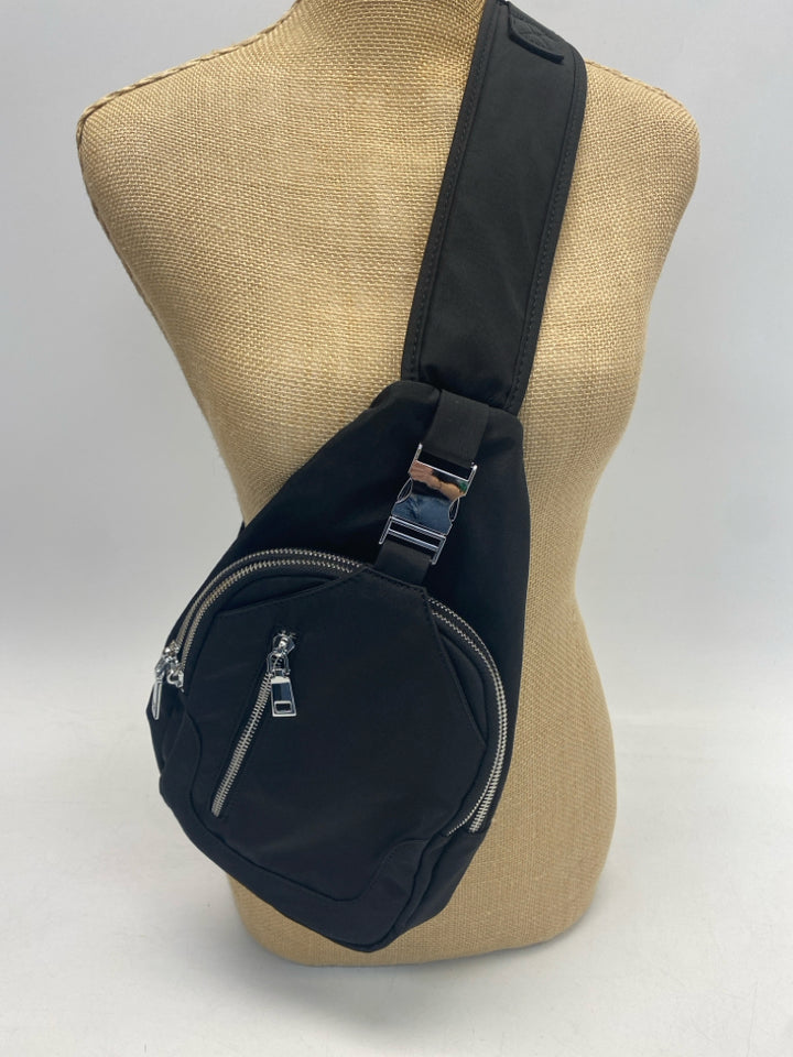 Black Silver Accent(s) Nylon Handbag
