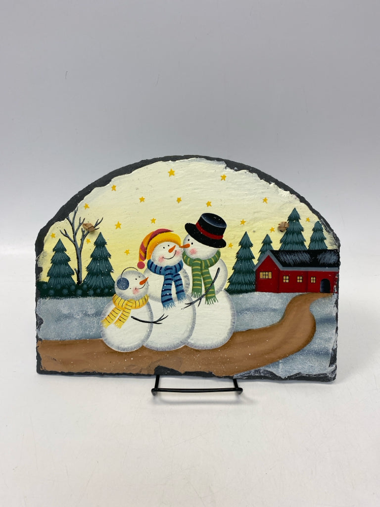 Cream Multi Color Snowman Slate Winter