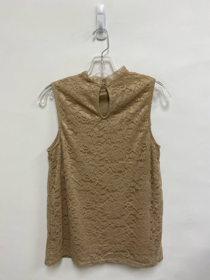 NWT Cable&amp;Gauge Size M Tan Lace Sleeveless Ladies Top