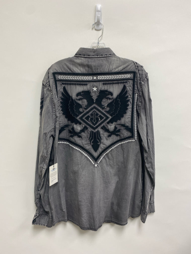 NWT Roar Brand Size 2X Faded Gray Button Down Men&